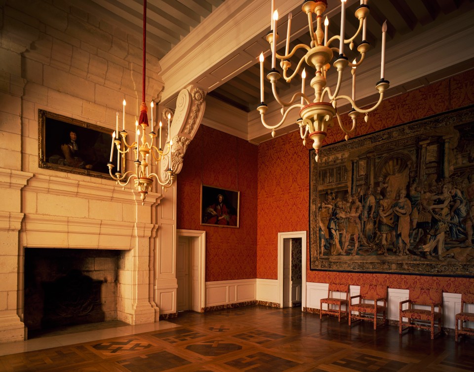 One of the many beautiful fireplaces in the real chateau 