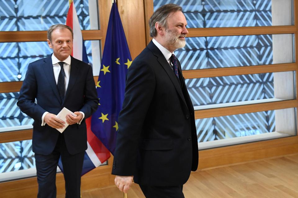  Sir Tim Barrow leaves an awkward Donald Tusk