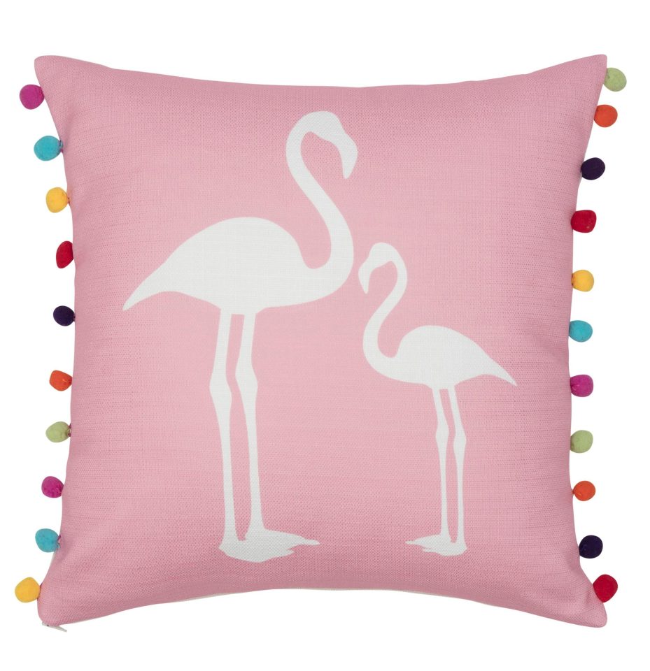  Flamingo cushion, £16: 'This is a real mix of colours and the shades work together well'