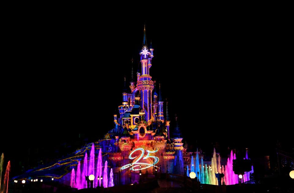  The illuminations were projected on to Sleeping Beauty Castle