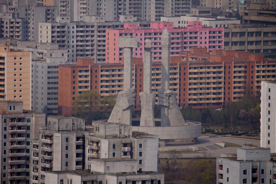  A sculpture in Pyongyang. Migrant North Korean workers face being executed if they try to escape from working on foreign projects