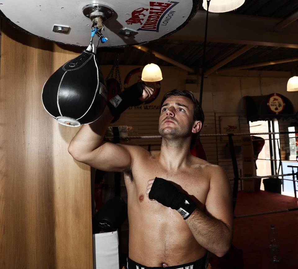  He looked like he meant business as he hit the speedbag