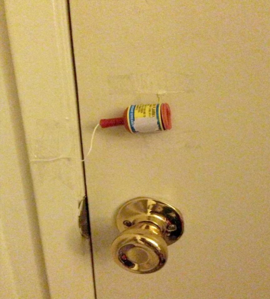  Attach a party popper to the outside of your child's door to startle them in the morning