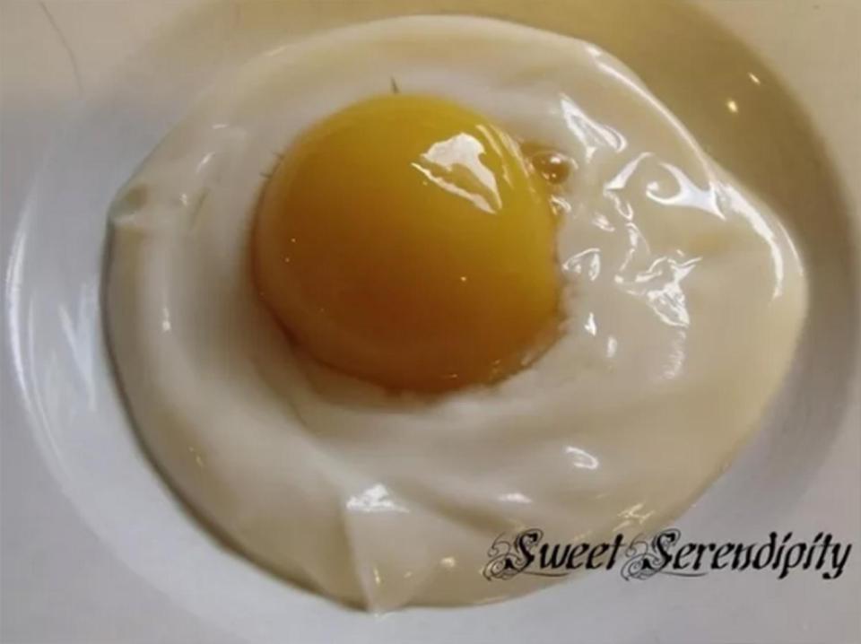  For more breakfast-related fun, disguise half a peach and some yogurt as a fried egg