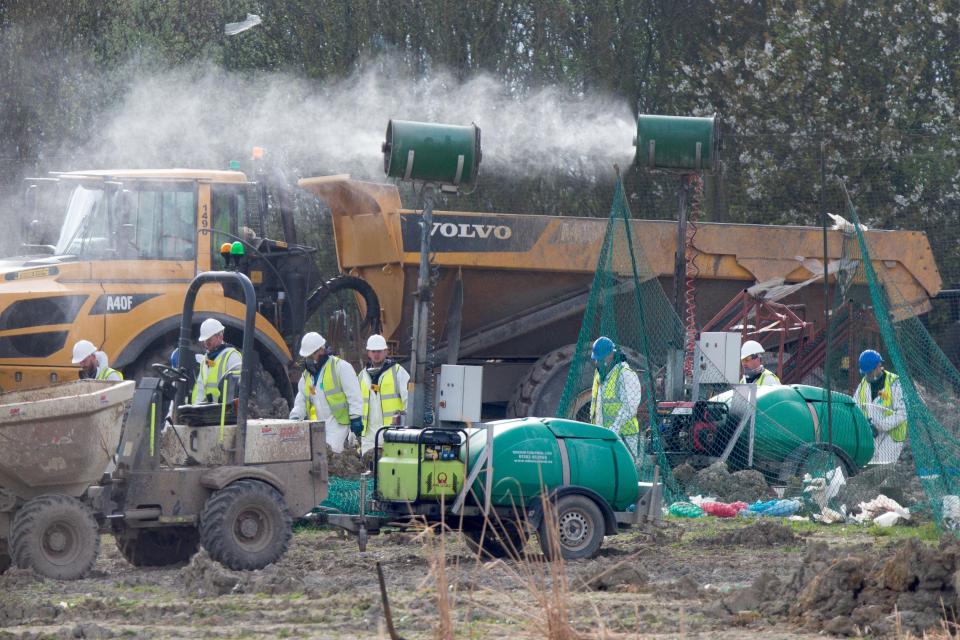  Police have drafted in massive fans that spray out a bubblegum scent to mask the smell at a dump where they fear Corrie McKeague's body may be