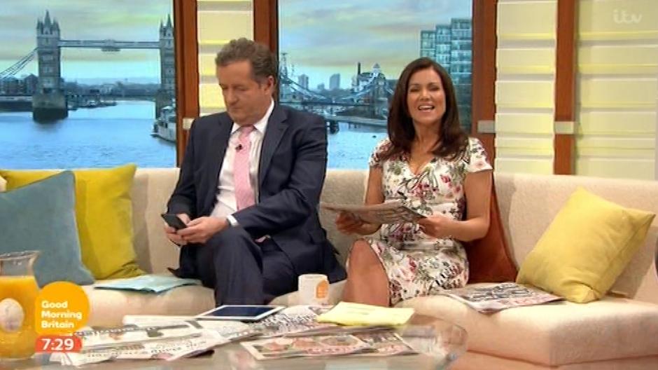  Fans told Piers off for tapping on his mobile