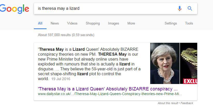  Is Theresa May a lizard?