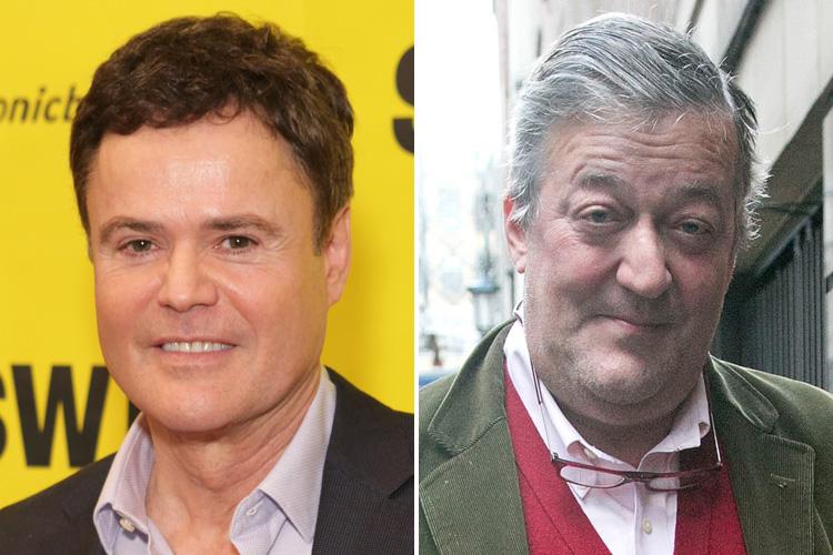  Fry up: Donny Osmond looks significantly younger than Stephen Fry