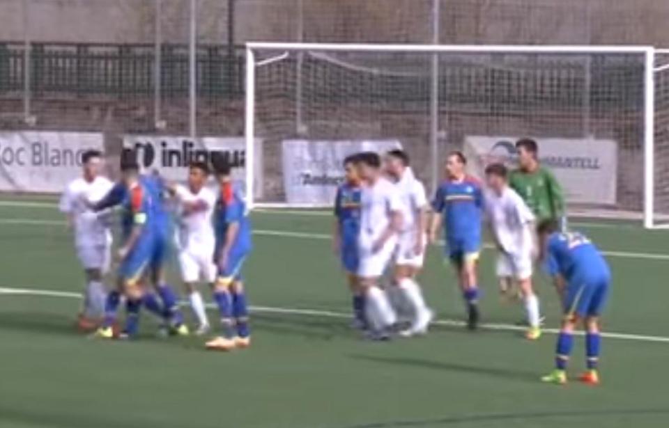  Players from both sides confronted each other in Andorra