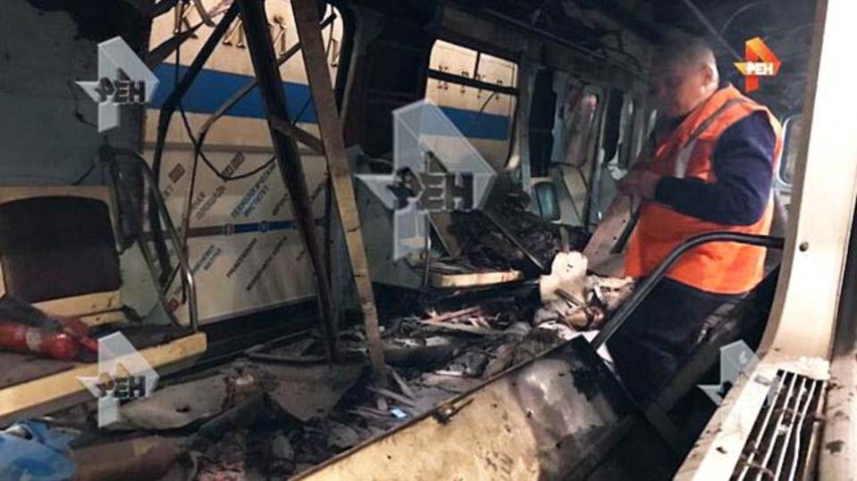  Emergency services scoured the carriage for clues in the aftermath of the explosion