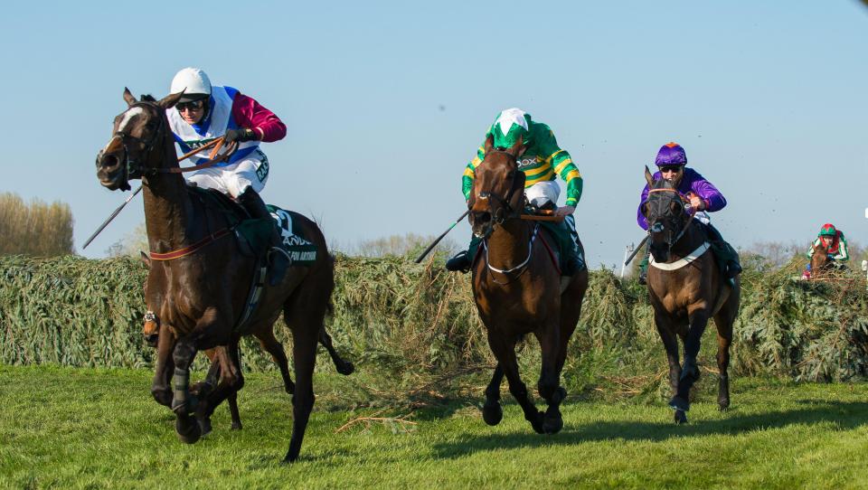  Gas Line Boy (far right) has a good chance in the Veterans Chase at Sandown