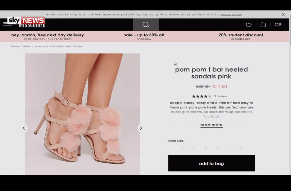  A pair of pink pom-pom shoes sold by Missguided were revealed to contain cat fur