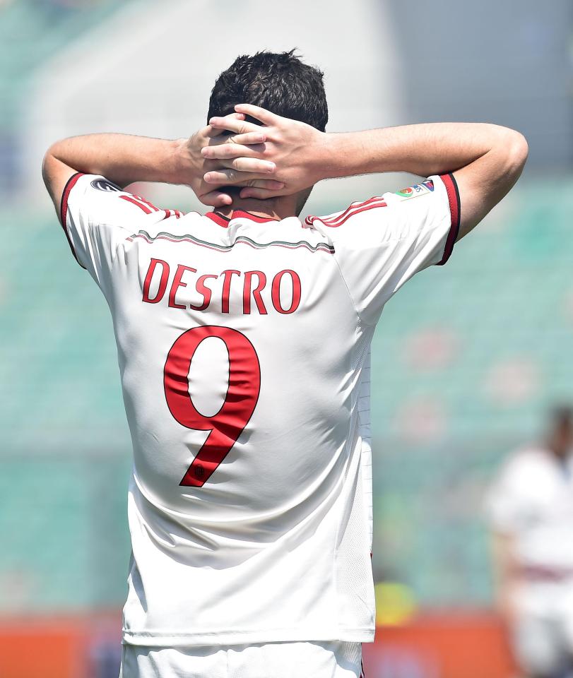  A familiar sight for Mattia Destro who struggled during loan spell at Milan