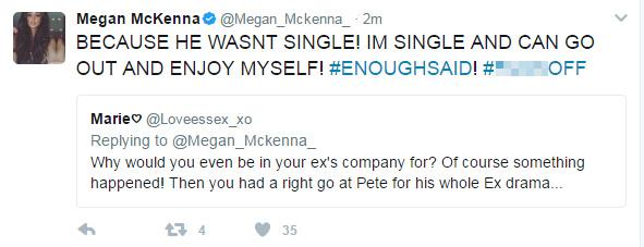  She lashed out at a fan on Twitter and reiterated the fact she was single