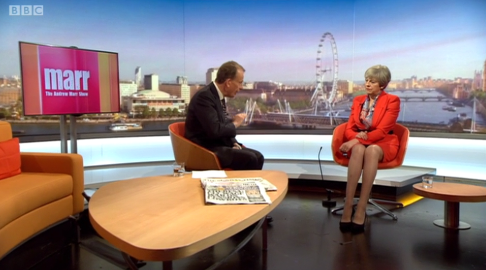  Theresa May told Andrew Marr she wants everyone to go out and vote on June 8