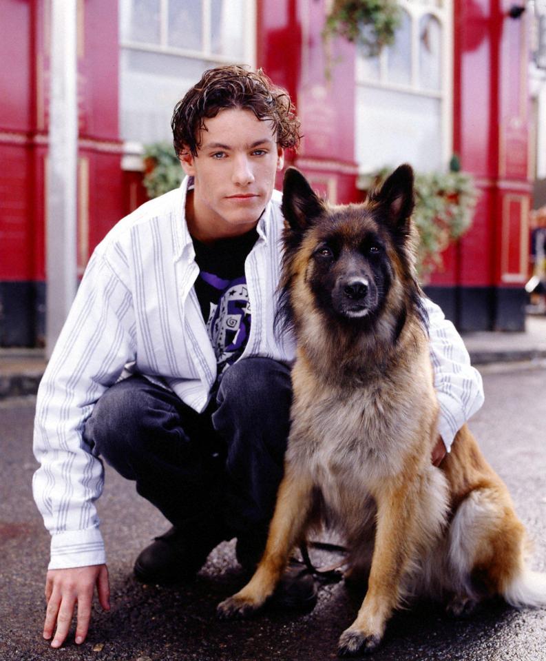  Dean’s first stint on Albert Square saw dopey schoolboy Robbie teamed with the shaggy Belgian Tervuren