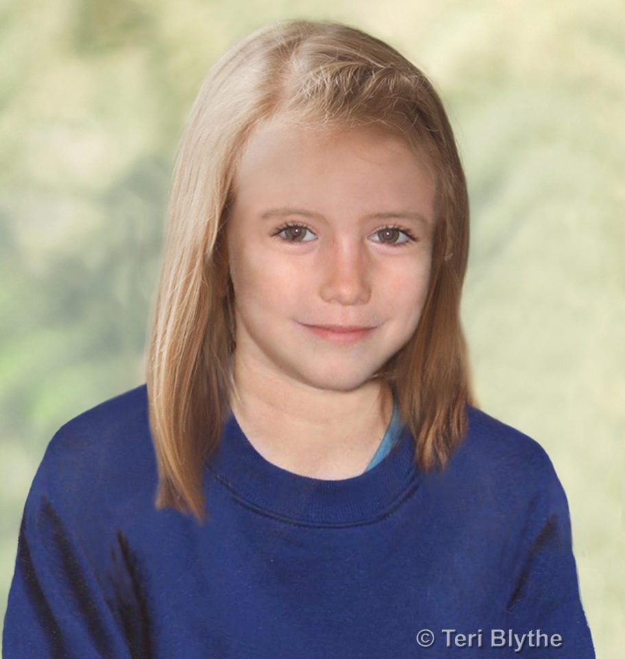  An age progression image released in 2013 predicting how  Madeleine McCann could look aged 9