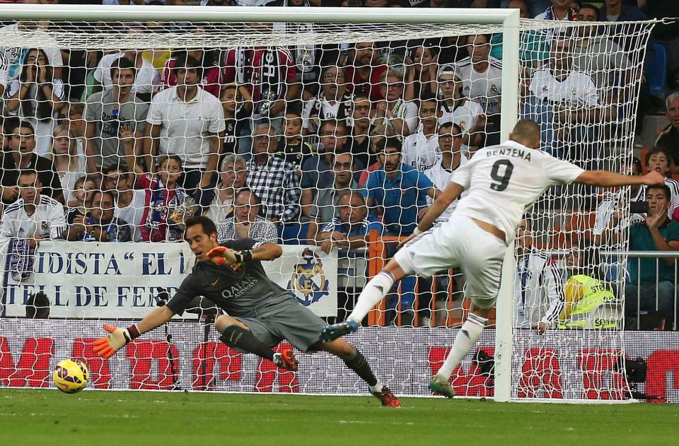 Karim Benzema scores past Claudio Bravo on same day Luis Suarez made his debut