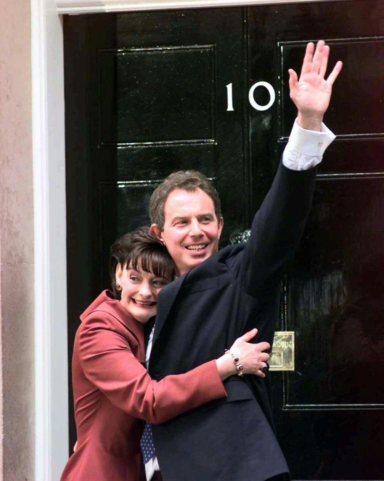  Blair (pictured with wife Cherie outside Number 10) won a blinding victory in 1997