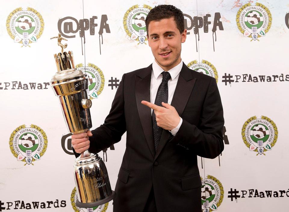  Hazard was named PFA Player of the Year in Jose Mourinho's first season back