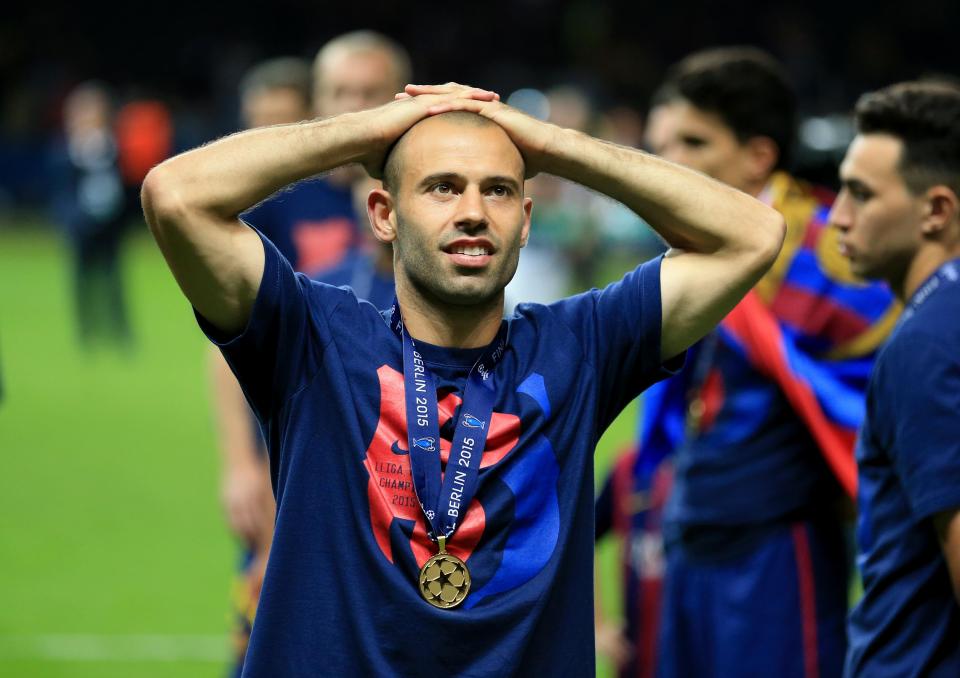 Javier Mascherano has won the Champions League twice with Barcelona