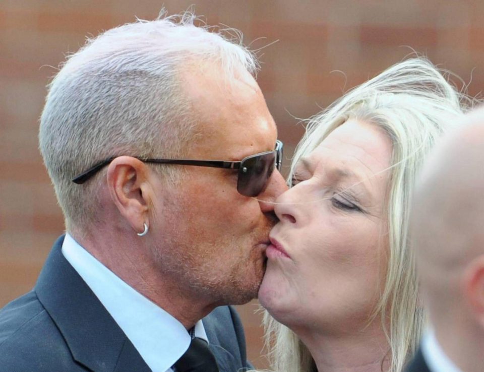  Paul Gascoigne pictured with sister Anna at Jay's funeral