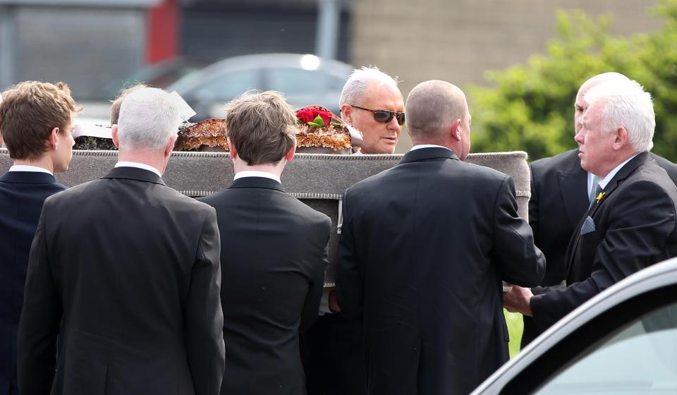  Gazza helped carry Jay's coffin at his funeral last year