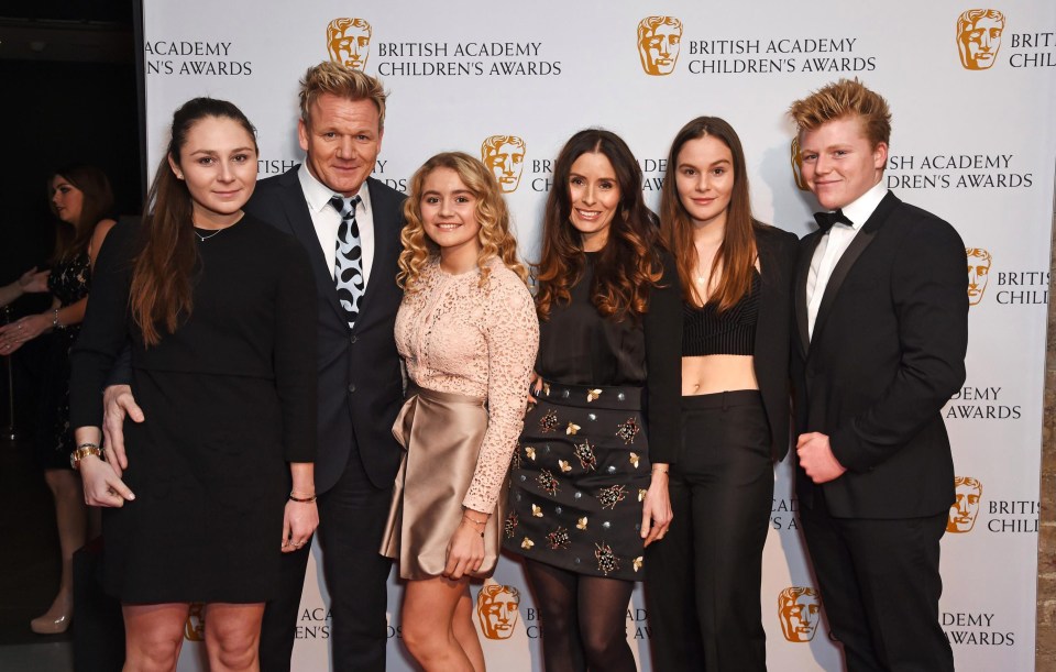 Gordon Ramsay with his wife Tana and their children