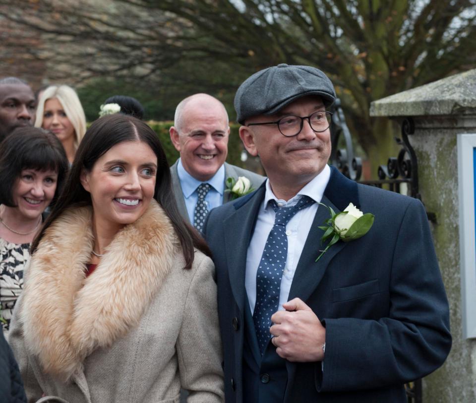  The happy couple at former England goalkeeper Peter Shilton's wedding to Stephanie Hayward in December 2016