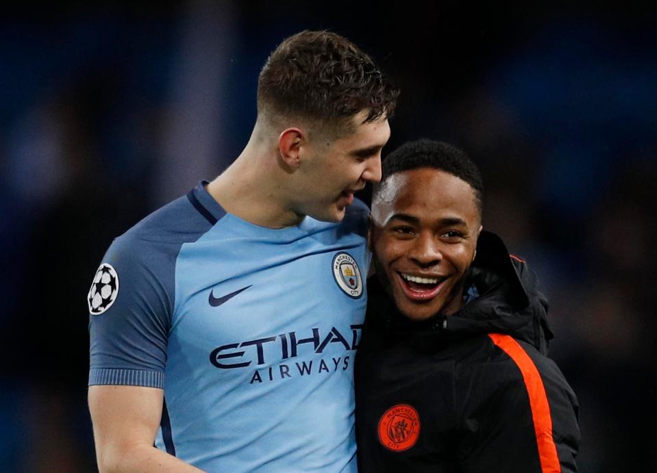  John Stones and Raheem Sterling are on English first team players at Man City