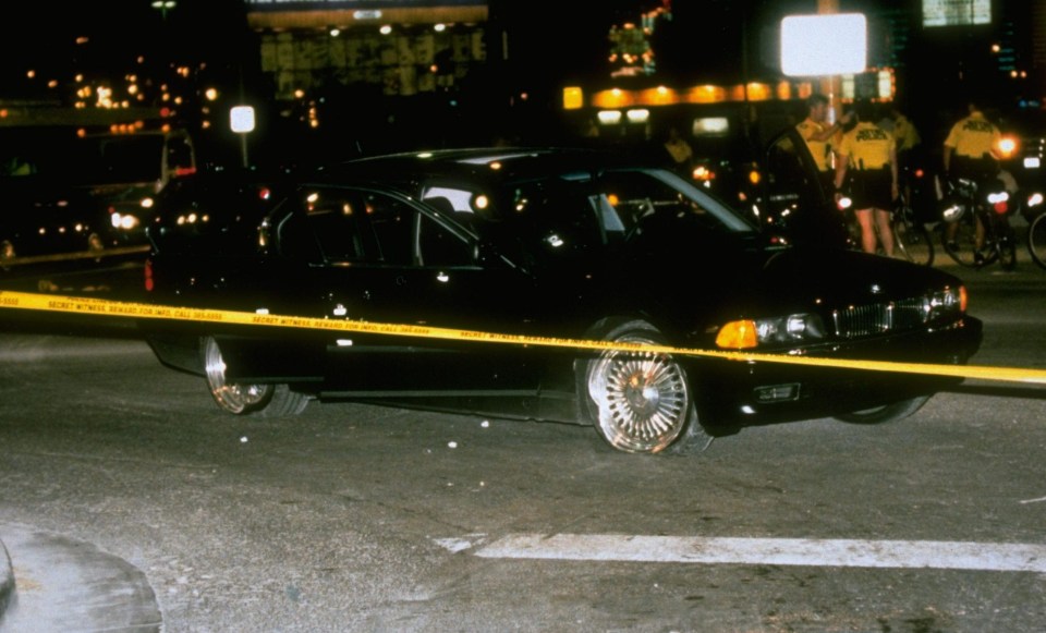 Tupac's car was left riddled with bullets following the hit