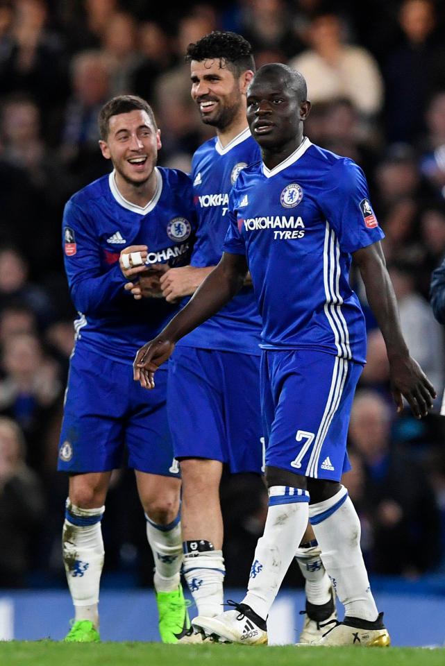  Eden Hazard, Diego Costa and N'Golo Kante have starred for Chelsea this season