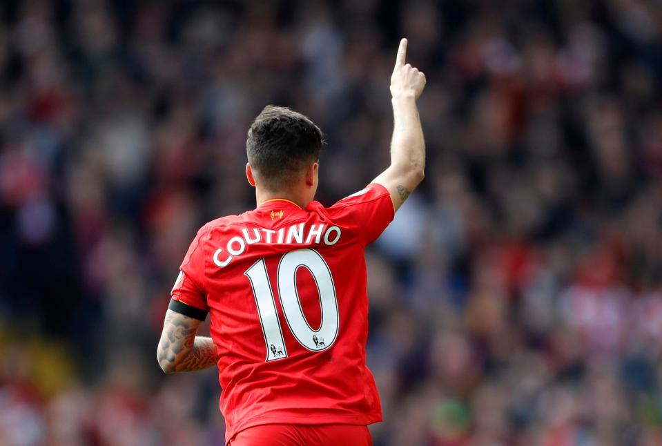  Philippe Coutinho restored Liverpool's lead with a brilliant second