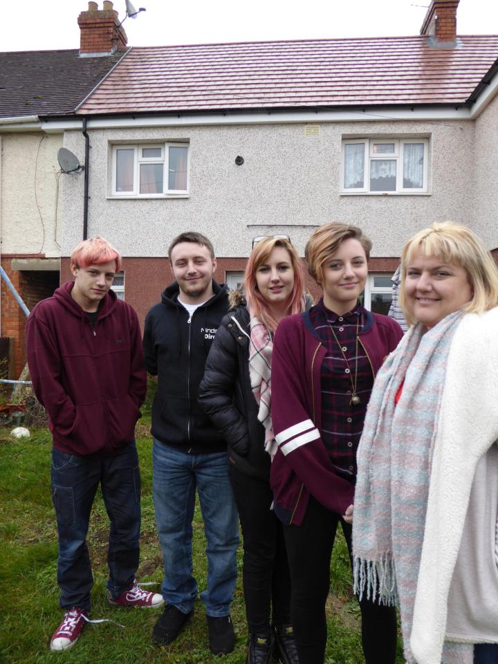  Angela, far right, with (left to right) Callum, Josh, Lara and Katie