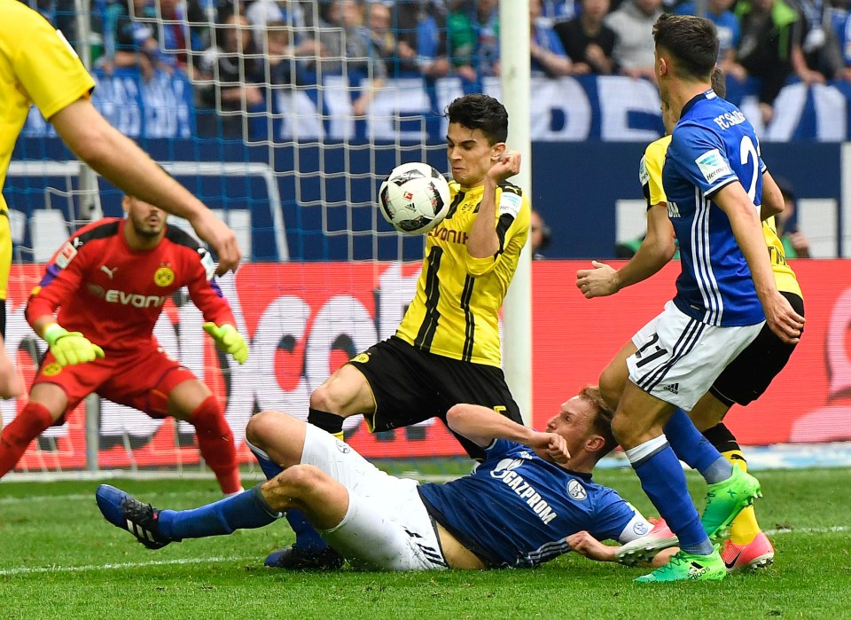 Marc Bartra was in action for Borussia Dortmund in their clash with Schalke