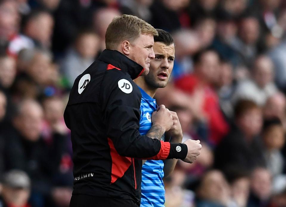  Jack Wilshere is on loan at Bournemouth this season but has lost his place in the starting XI