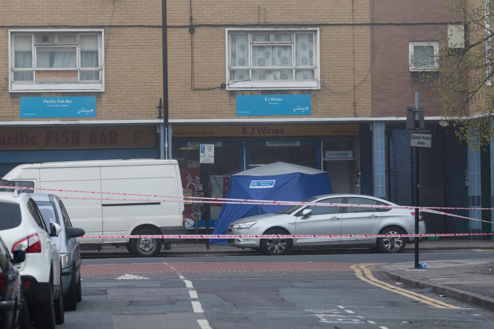  The 21-year-old was pronounced dead at the off licence yesterday afternoon