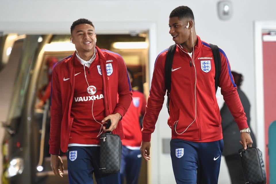  Marcus Rashford and Jesse Lingard rose through the United academy to play for England together