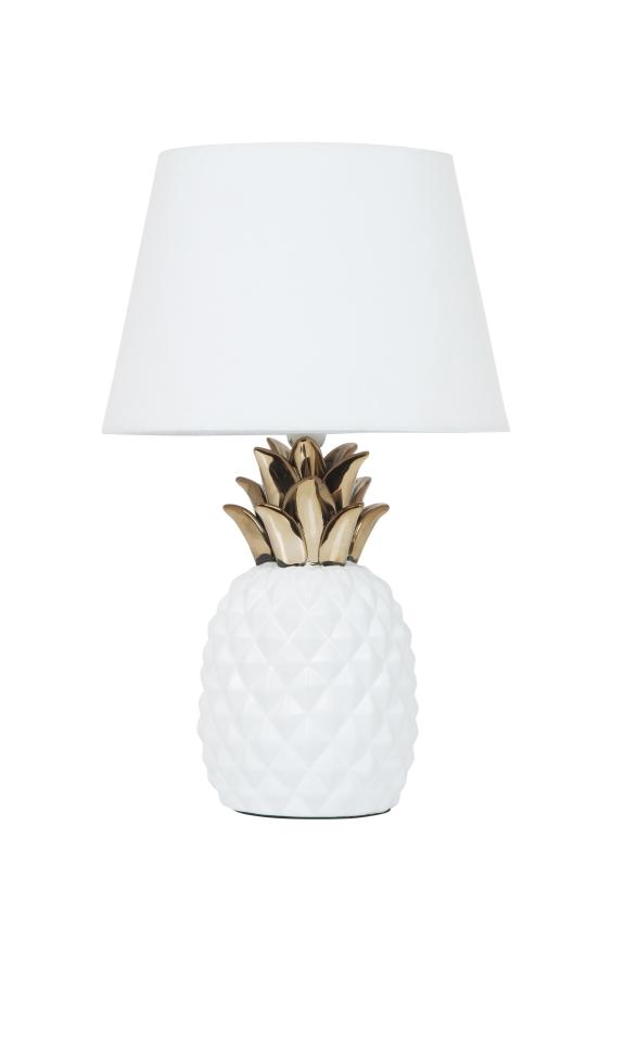  This white and gold pineapple lamp costs £39