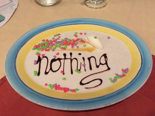 This happy holidaymaker was spoilt when she asked for “nothing” for dessert while on a Disney cruise