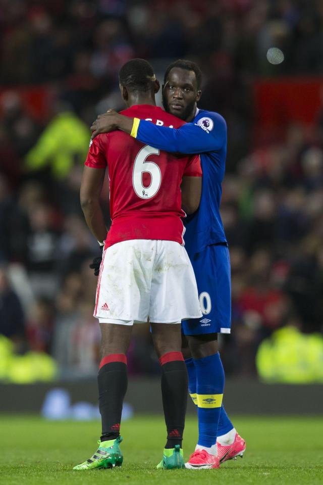  Pogba and Lukaku chatting at length at the end of the 1-1 draw between Everton and United at Old Trafford