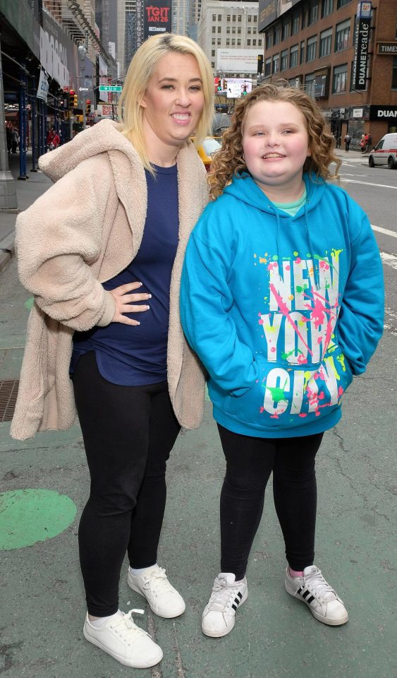  June was joined by her daughter Honey Boo Boo who was clearly enjoying her time in the Big Apple in a blue New York City hoodie