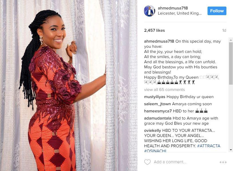  The Leicester City player posted a snap of his wife Jamila to Instagram with a message of love for his 'queen' to celebrate her birthday on April 5