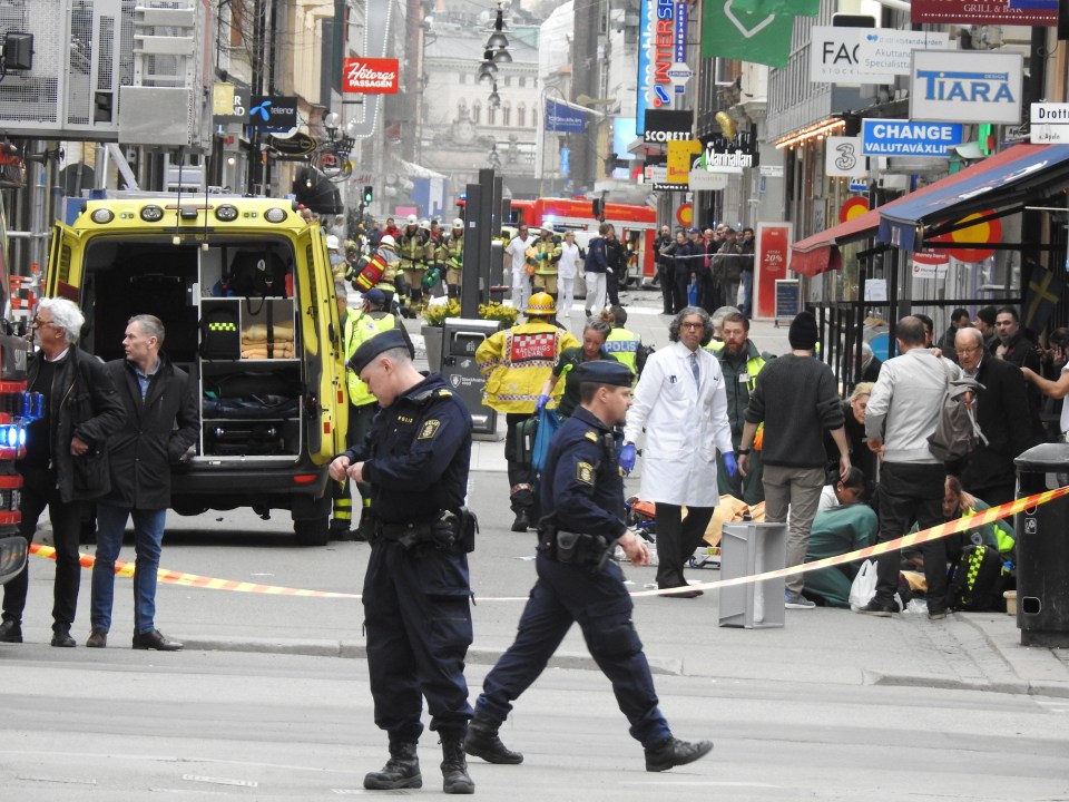 The city centre is on lockdown after a lorry rammed into crowds in the Swedish capital