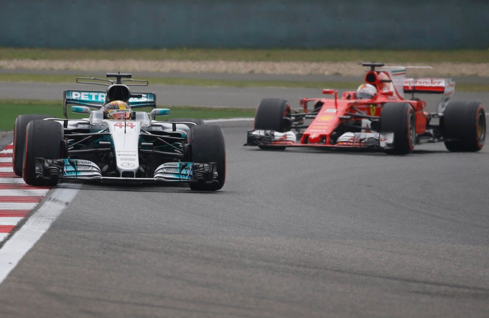 Lewis Hamilton and Sebastian Vettel during qualifying on Saturday