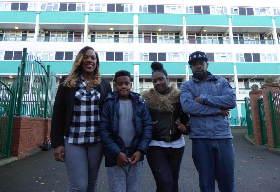  The Webb family live in a three-bedroom maisonette in Walthamstow, London. Eldest son Marcus (far right) has to sleep on the sofa as there aren't enough beds