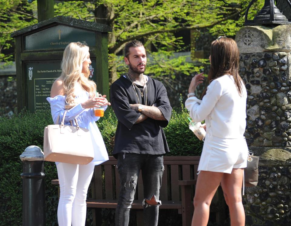  The trio were seen filming Towie in Brentwood Essex on Saturday