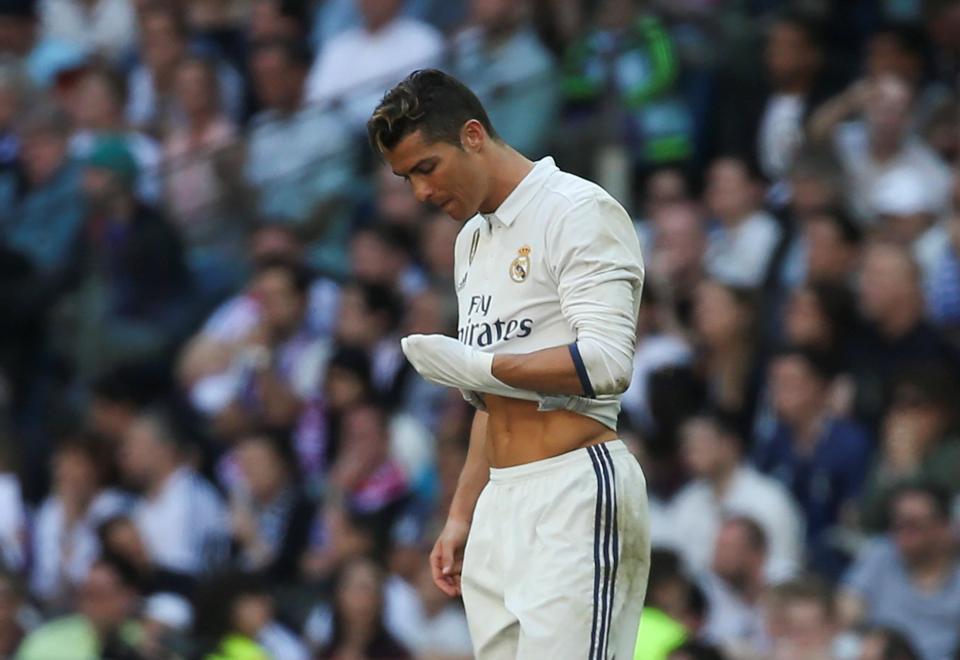  Cristiano Ronaldo could face a ban for swearing at the referee during Real Madrid's 1-1 derby draw with Atletico