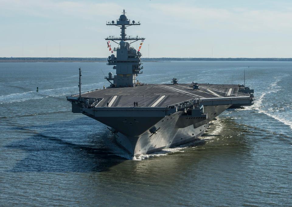  It boasts a five-acre flight deck and can transport 4,660 personnel and 75 aircraft