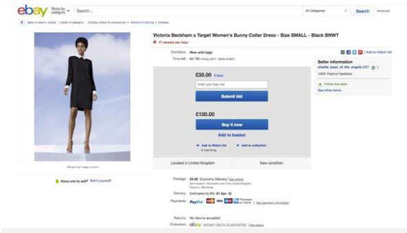  A bunny collar dress was selling for £100 rather than the £35 retailed price on eBay